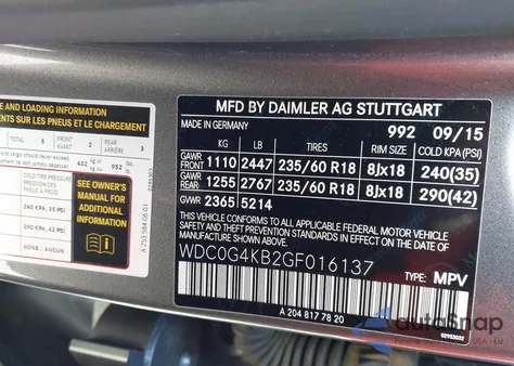 2016 Mercedes-Benz Glc 300 4Matic z USA, uszkodzony, nr VIN WDC0G4KB2GF016137